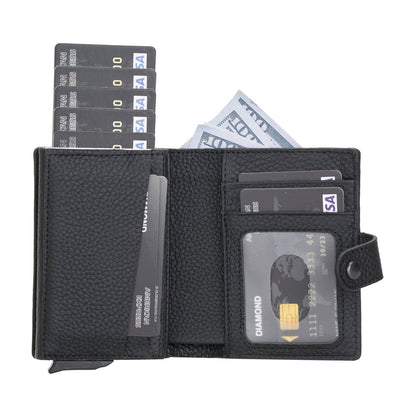 Bayelon Smart Leather Wallet & Mechanical Card Holder with RFID #color_