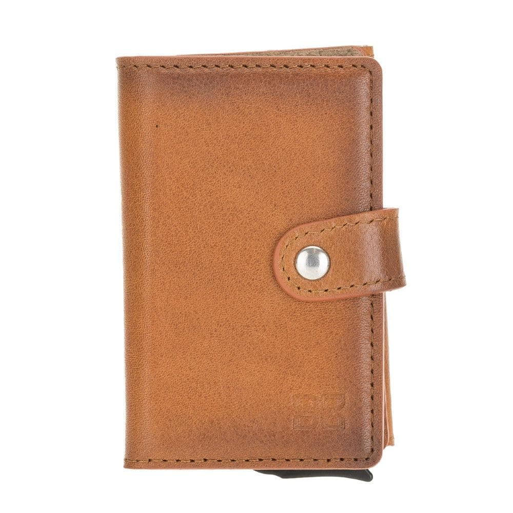 Bayelon Terry Leather Mechanical Card Holder with Coin Slot