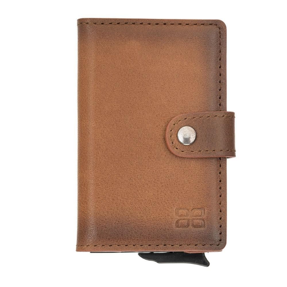 Bayelon Terry Leather Mechanical Card Holder with Coin Slot