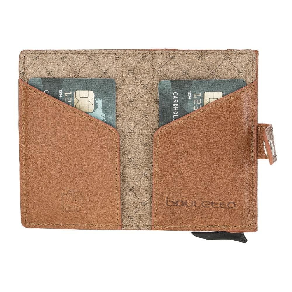 Bayelon Terry Leather Mechanical Card Holder with Coin Slot