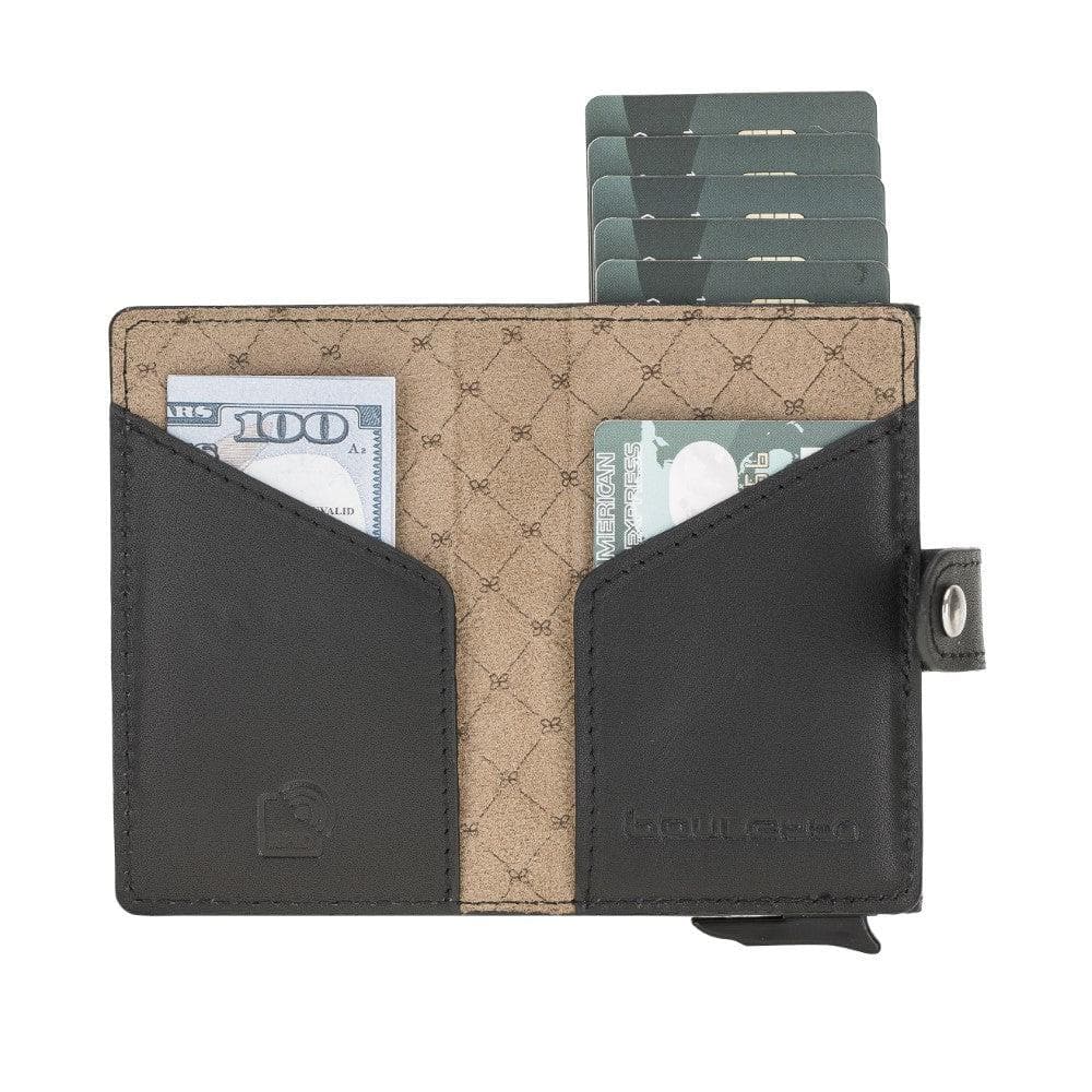 Bayelon Terry Leather Mechanical Card Holder with Coin Slot