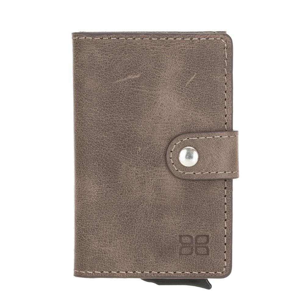 Bayelon Terry Leather Mechanical Card Holder with Coin Slot