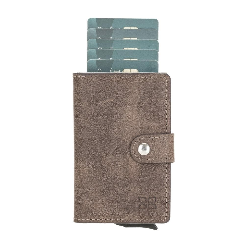 Bayelon Terry Leather Mechanical Card Holder with Coin Slot