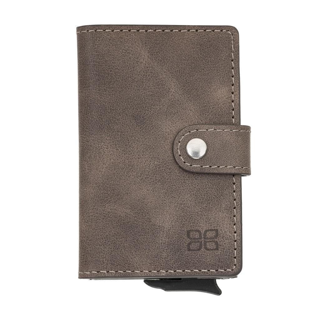 Bayelon Terry Leather Mechanical Card Holder with Coin Slot