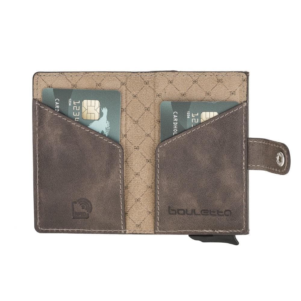 Bayelon Terry Leather Mechanical Card Holder with Coin Slot