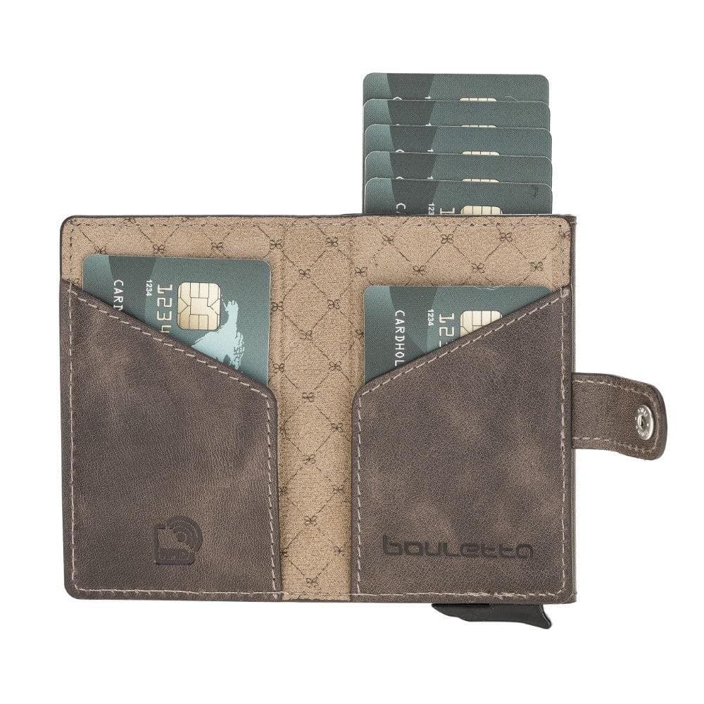 Bayelon Terry Leather Mechanical Card Holder with Coin Slot