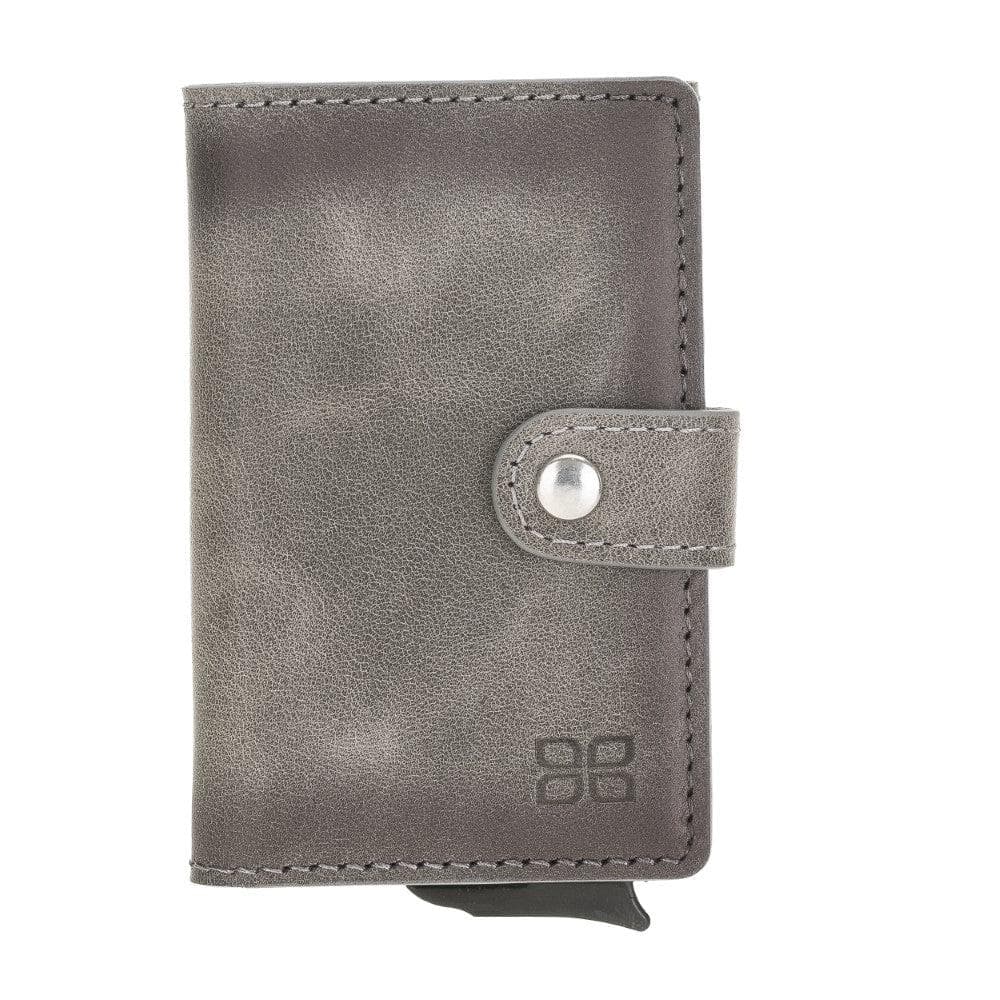 Bayelon Terry Leather Mechanical Card Holder with Coin Slot