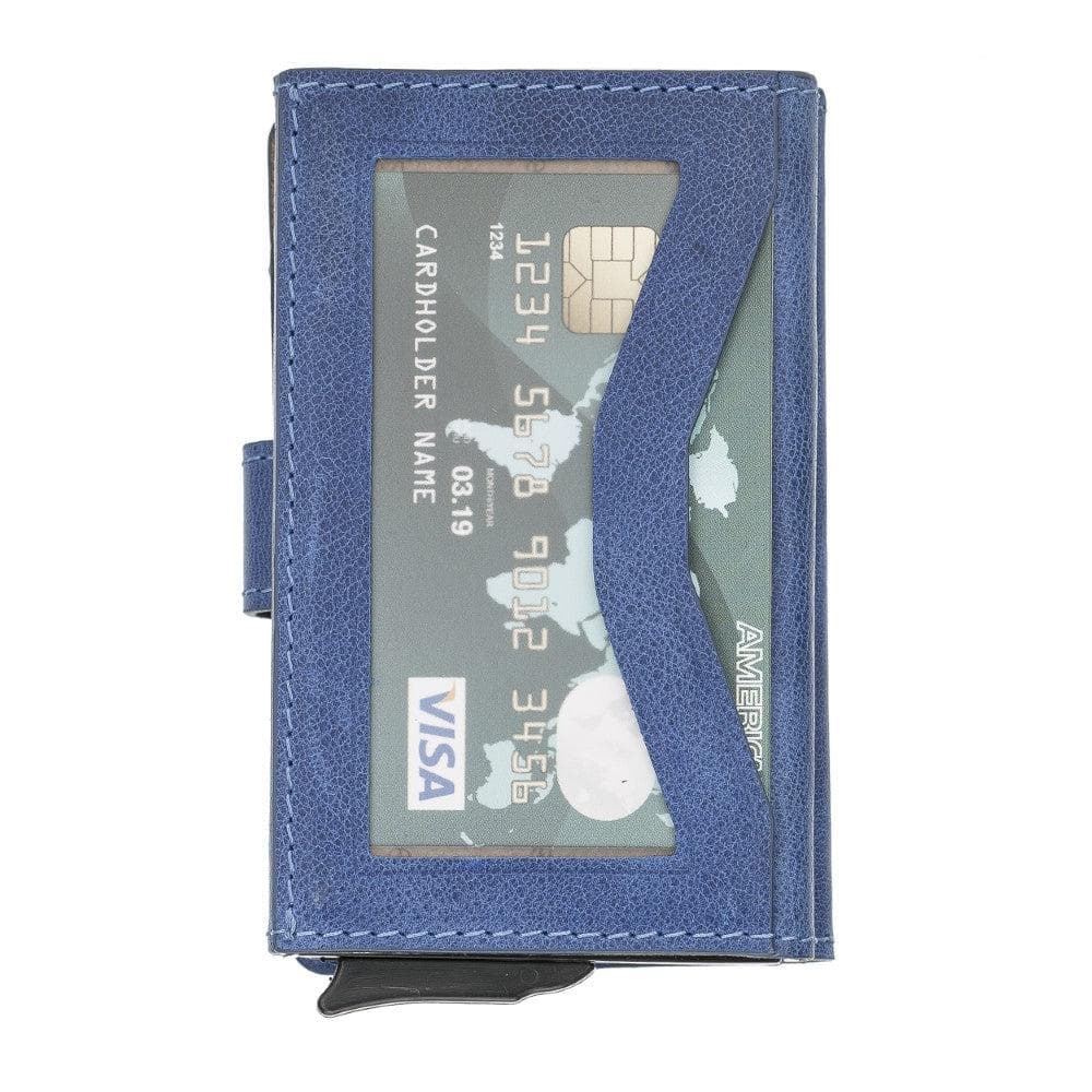 Bouletta Terry Coin Leather Mechanical Card Holder Sandy Navy