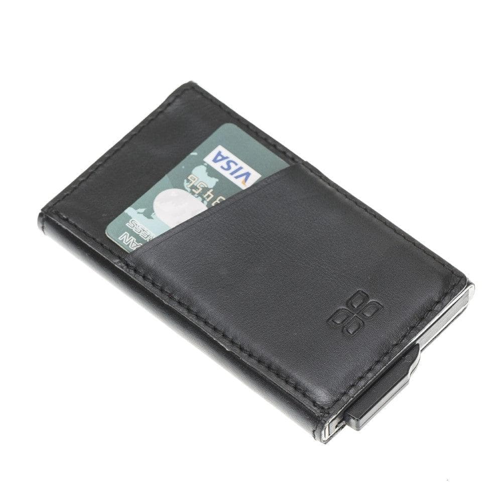 Bayelon Torres Leather Mechanical Card Holder with RFID Protection
