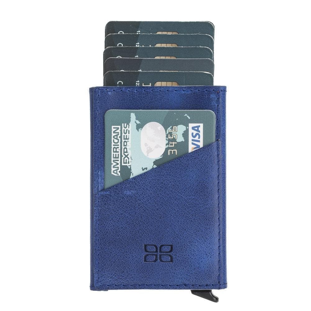 Bayelon Torres Leather Mechanical Card Holder with RFID Protection