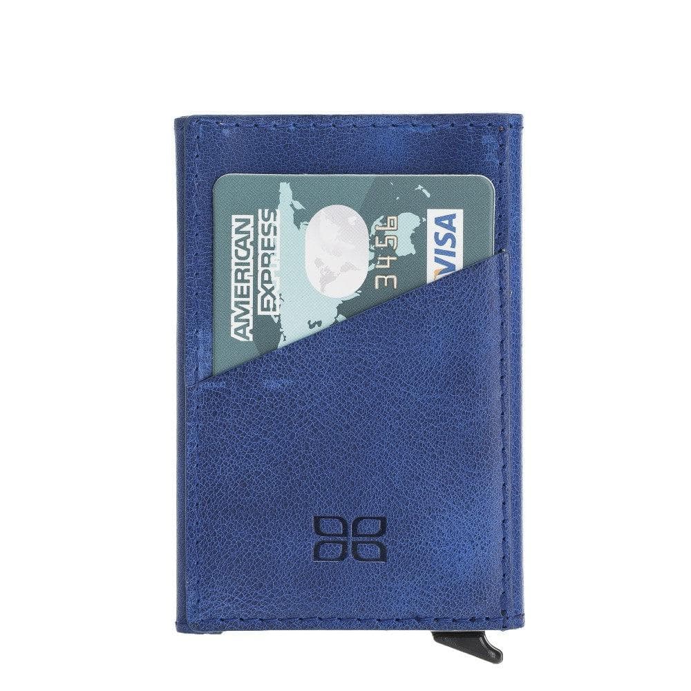 Bayelon Torres Leather Mechanical Card Holder with RFID Protection