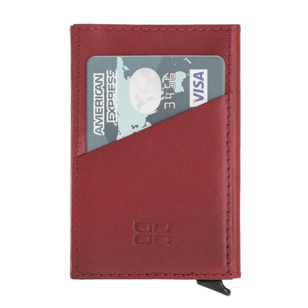 Bayelon Torres Leather Mechanical Card Holder with RFID Protection