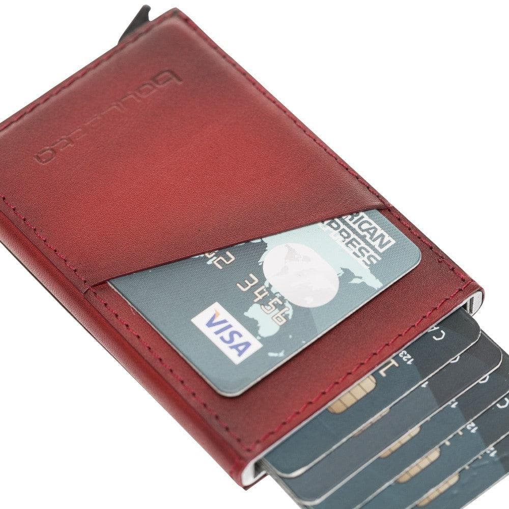 Bayelon Torres Leather Mechanical Card Holder with RFID Protection