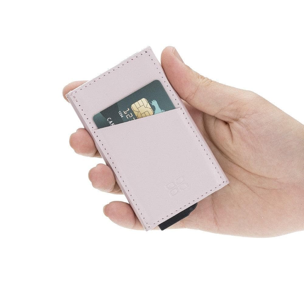 Bayelon Torres Leather Mechanical Card Holder with RFID Protection