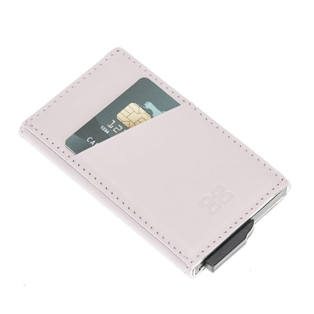 Bayelon Torres Leather Mechanical Card Holder with RFID Protection