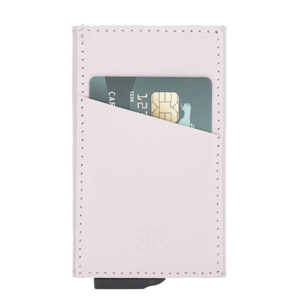 Bayelon Torres Leather Mechanical Card Holder with RFID Protection Pink