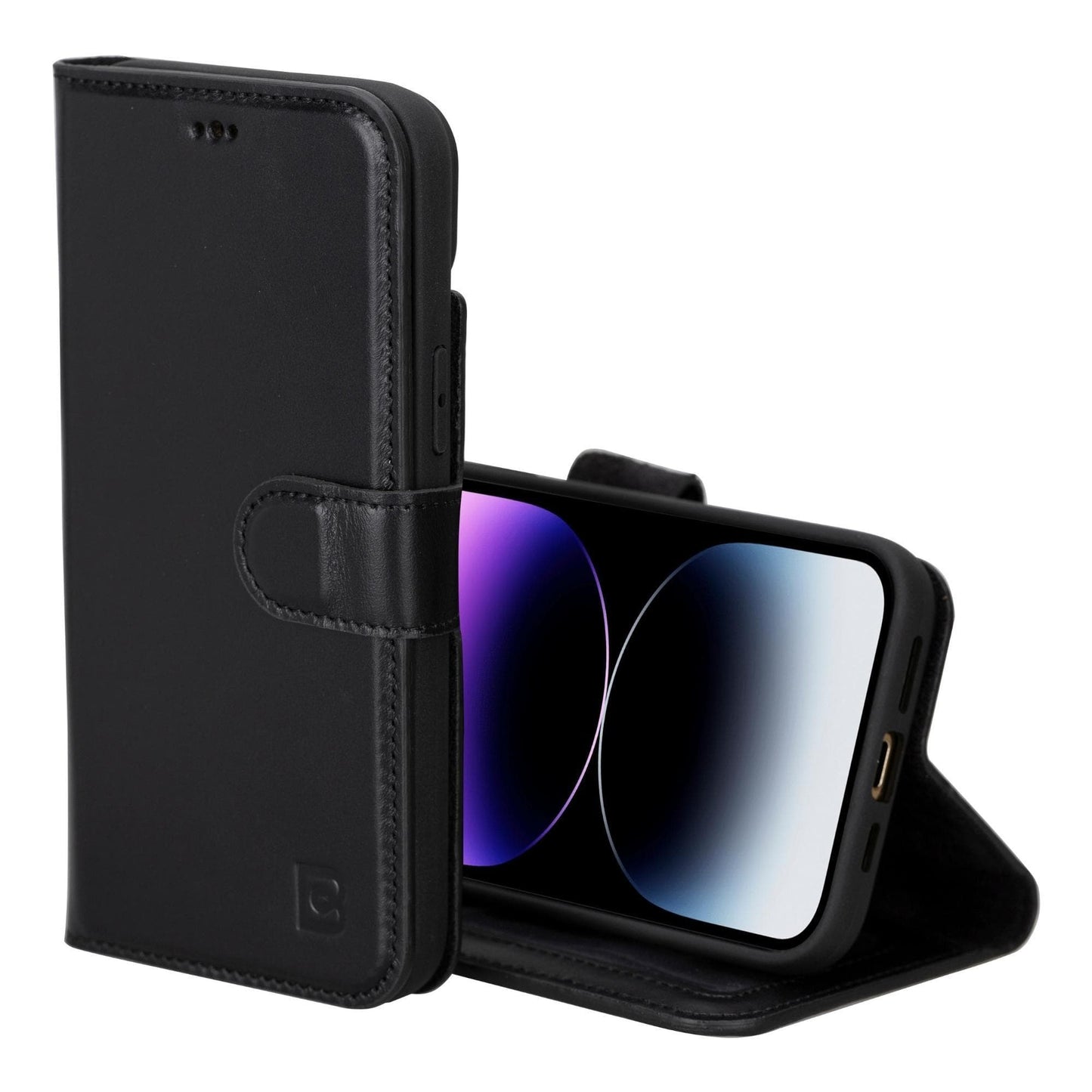 Bouletta Magic iPhone 15 Series Detachable Leather Wallet Case - MW Black