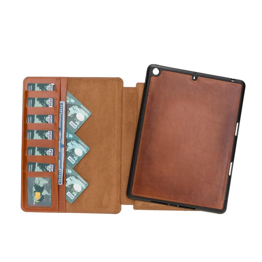 UnBranded Eto iPad 10.2" Leather Wallet Case Tan