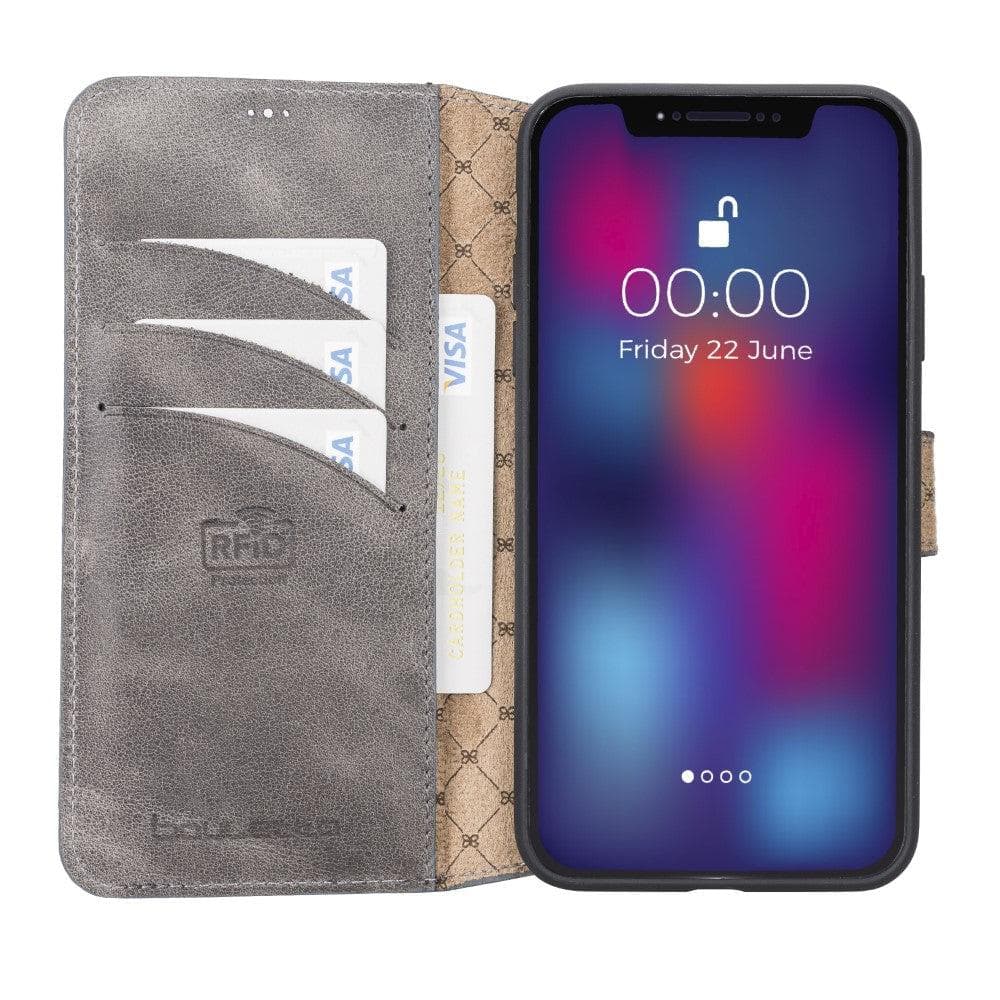 Bouletta Wallet Case iPhone 11 Series Non-Detachable Leather Wallet Case - WC Gray