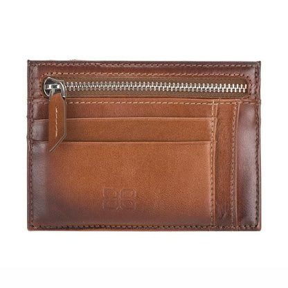 Bouletta Zip Leather Card Holder Tan