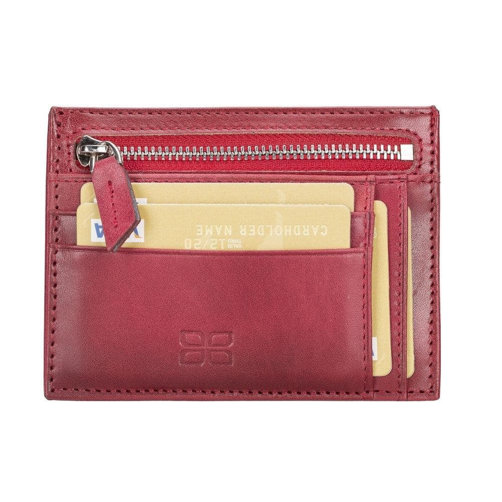 Bouletta Zip Leather Card Holder Red