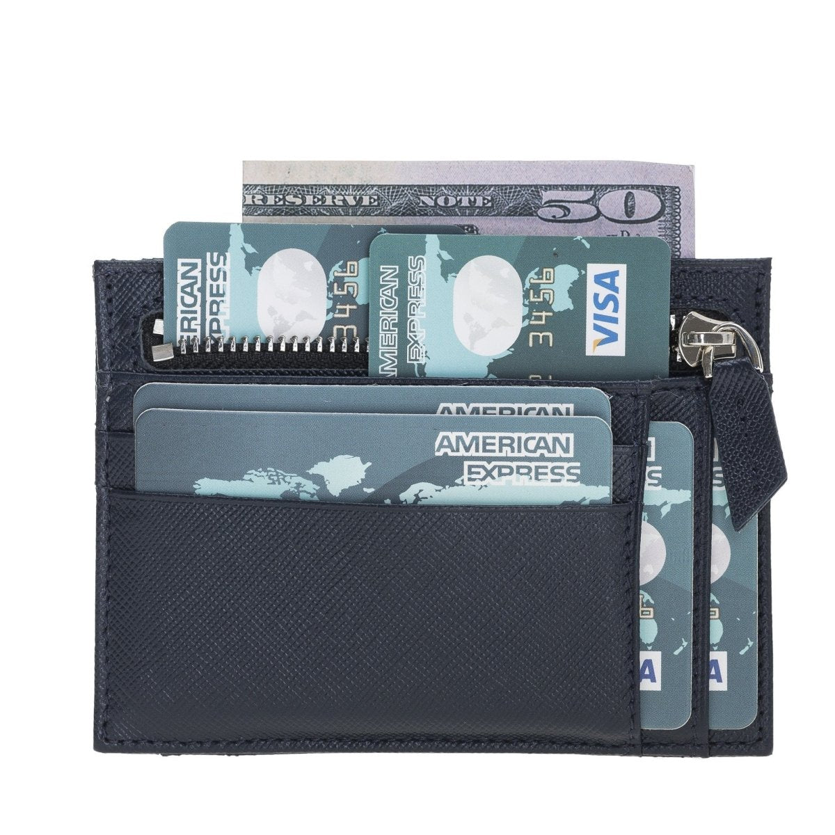 Bayelon Zip Slim Full Grain Leather Wallet & Card Holder #color_