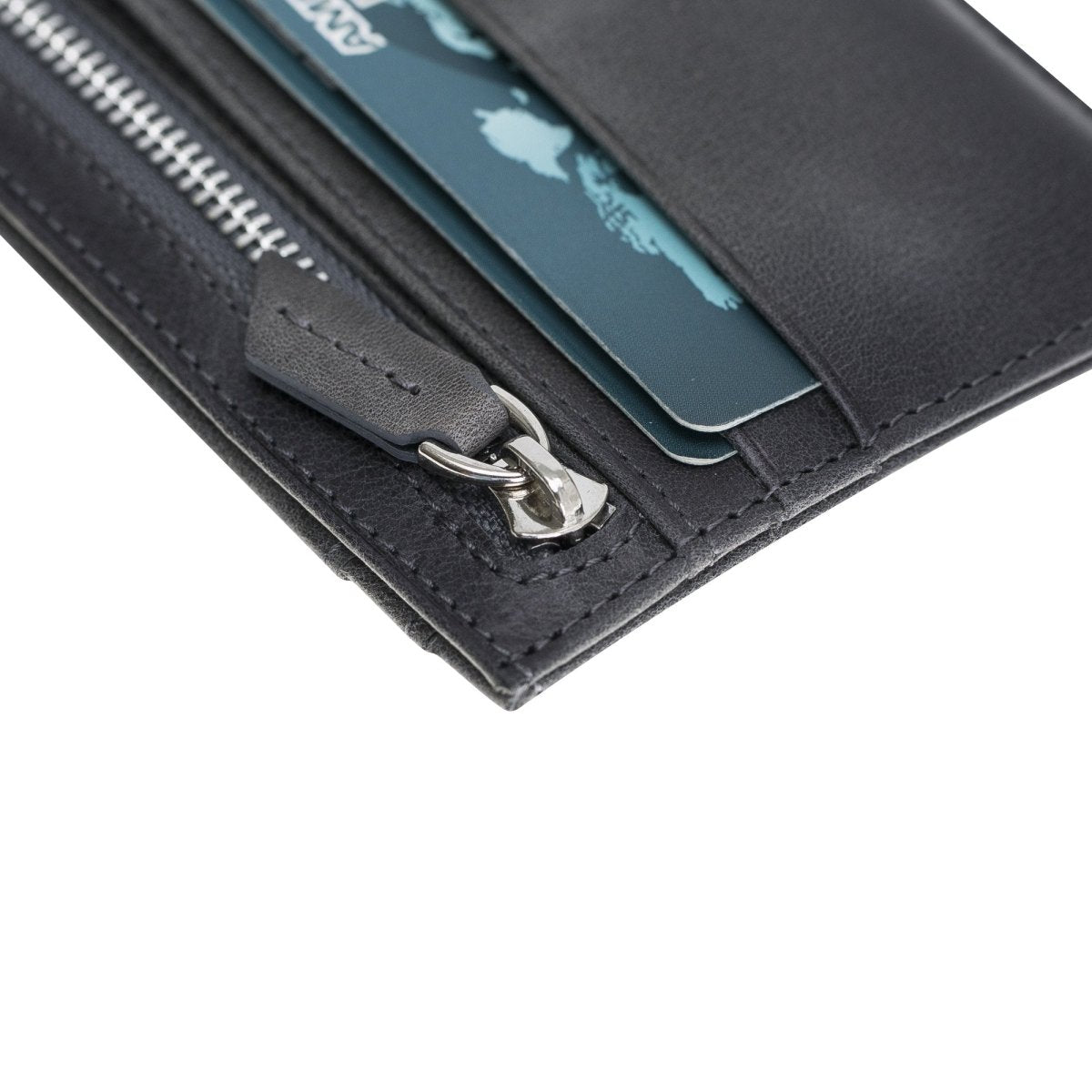 Bayelon Zip Slim Full Grain Leather Wallet & Card Holder #color_