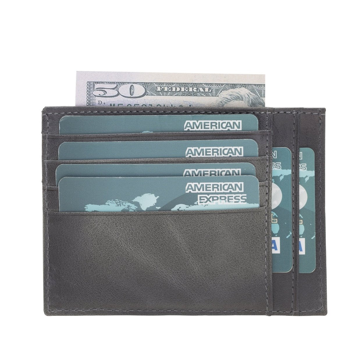 Bayelon Zip Slim Full Grain Leather Wallet & Card Holder #color_