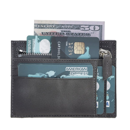 Bayelon Zip Slim Full Grain Leather Wallet & Card Holder #color_