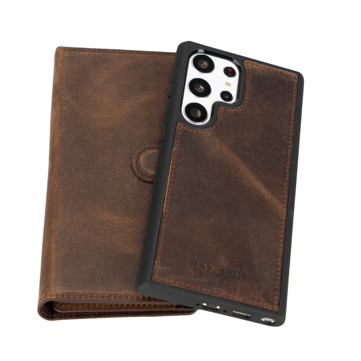  WOLLONY for Galaxy S23 Ultra Square Leather Case with