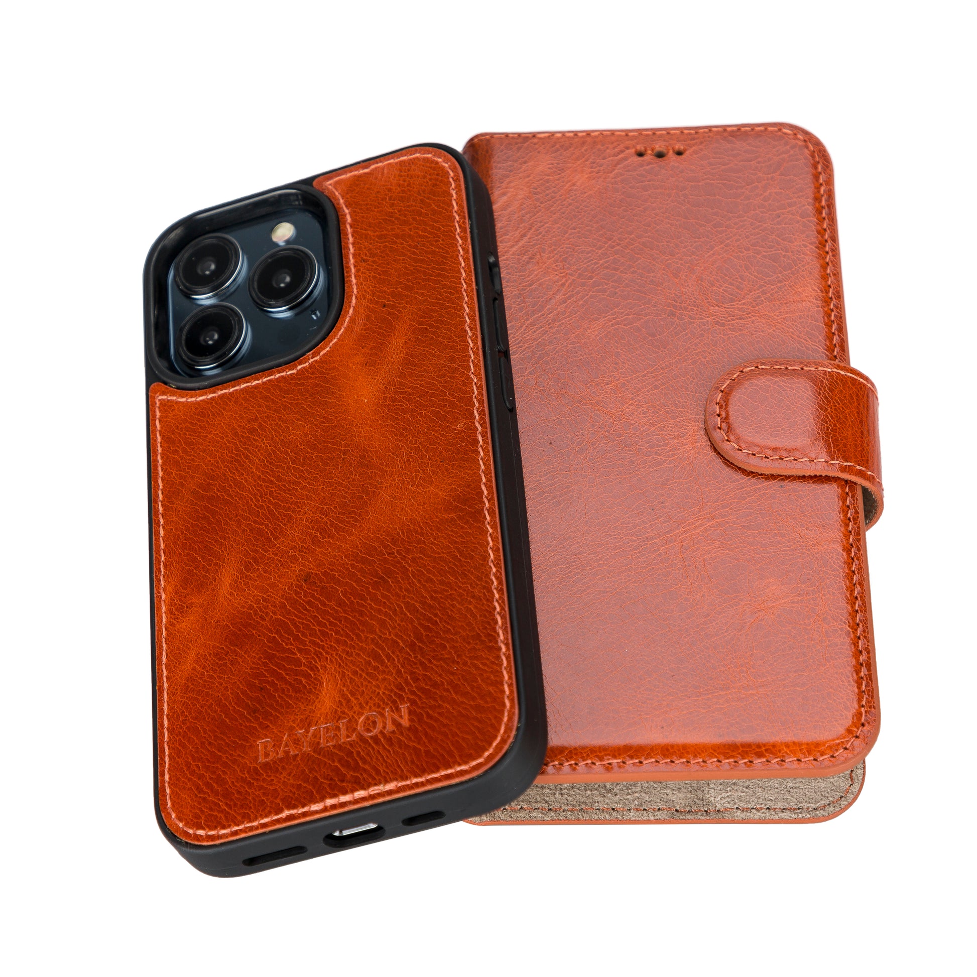 Bayelon iPhone 13 Pro Leather Wallet Case with Kickstand #color_