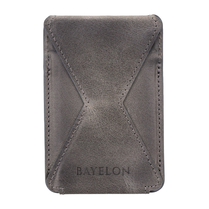 Leather Magnetic Card Holder for iPhone 14, 13 and 12 Models with Kickstand - Bayelon