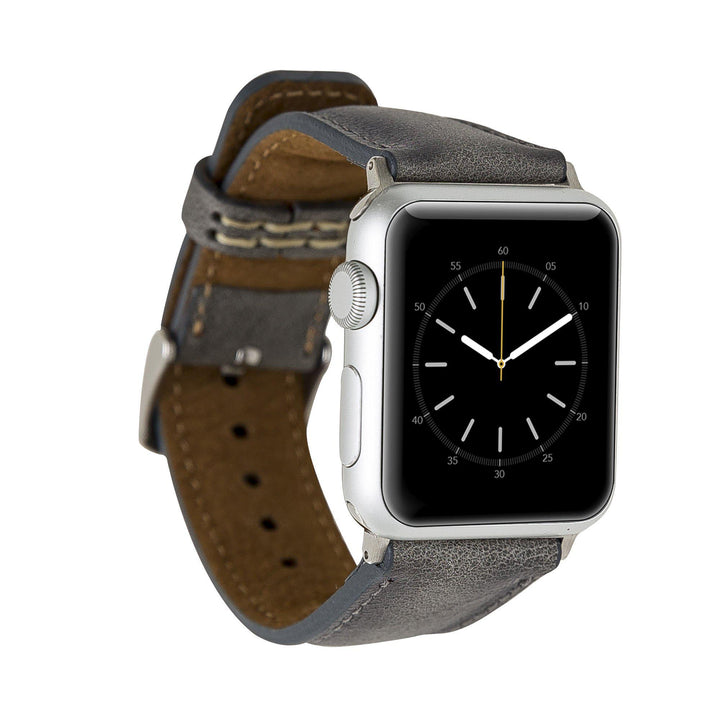 Leather Apple iWatch Padded Strap Grey