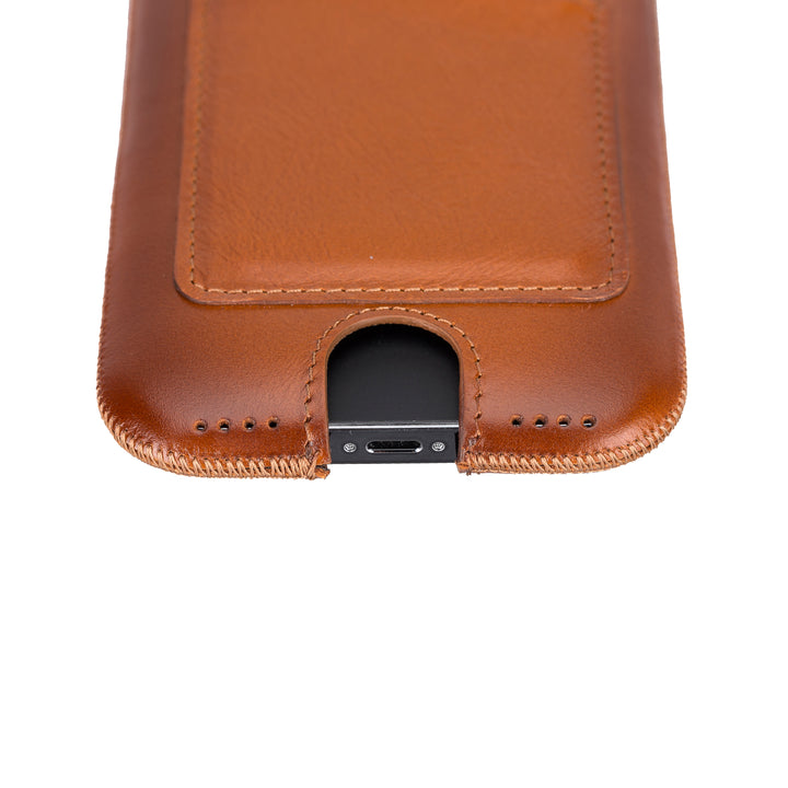 Multi Slim Leather Sleeve Case for iPhone 13 Pro Max, Full Grain Leather SleeveCase with Card Slots Bayelon