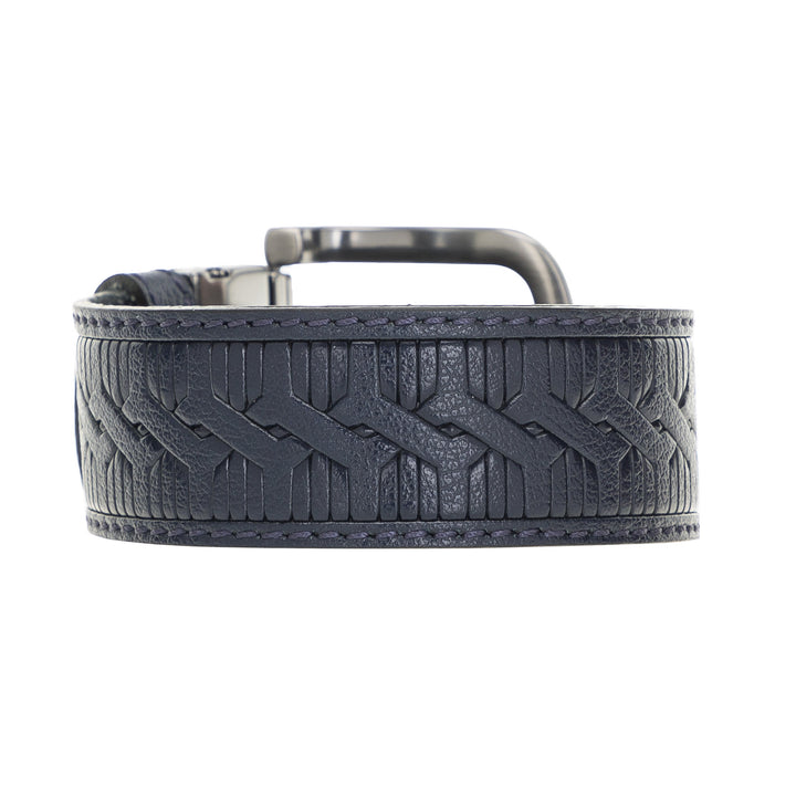 Buffalo Full Grain Leather Single Stitched Black Leather Adjustable Belt for Men Bayelon