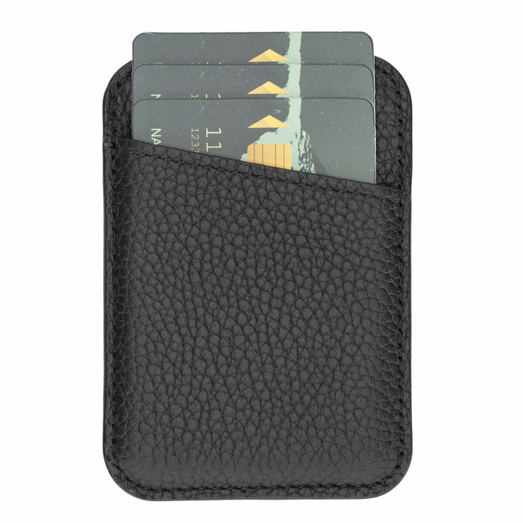 Detachable Magnetic Full Grain Leather Card Holder Compatible with iPhone 12, 12 Pro, 12 Pro Max, 12 Mini Bayelon