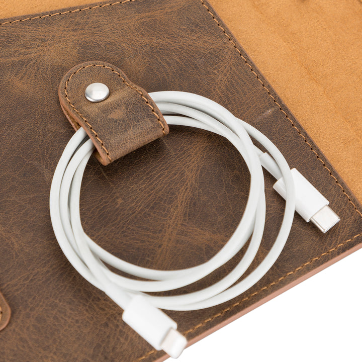 Genuine Leather Padfolio, Professional Organizer Portfolio with Pen Loop & Card Holder Bayelon