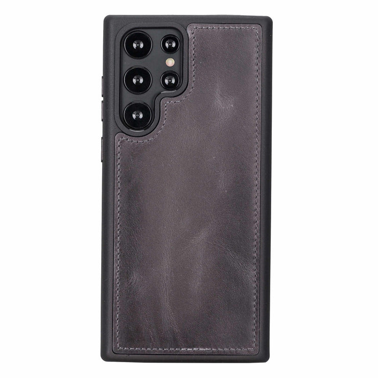 Trifold Full Grain Leather Wallet Case for Samsung Galaxy S22 / S22 Plus / S22 Ultra Bayelon