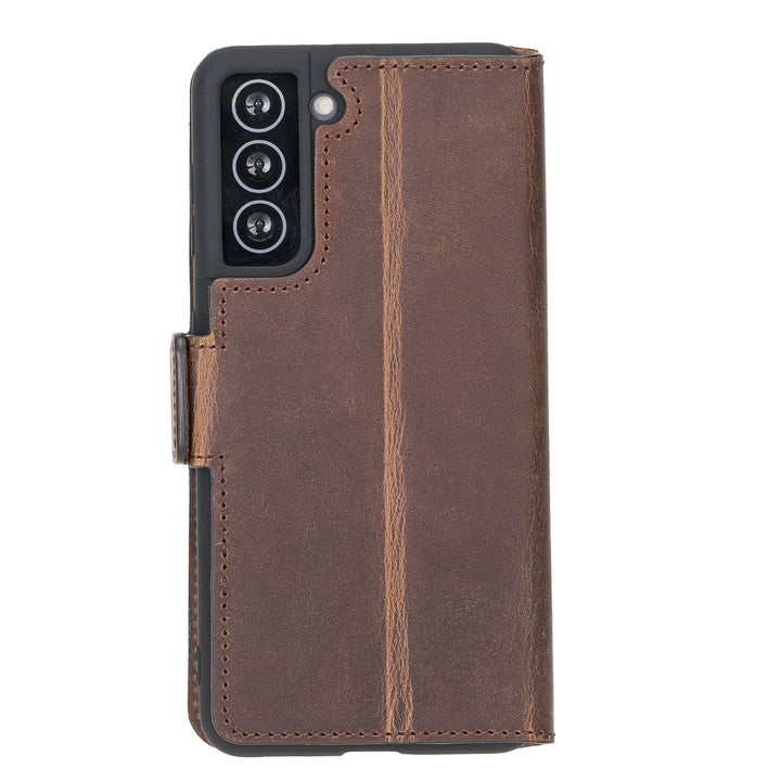 Samsung Galaxy S21 Flip Cover Handcrafted Full Grain Leather Wallet Case Bayelon
