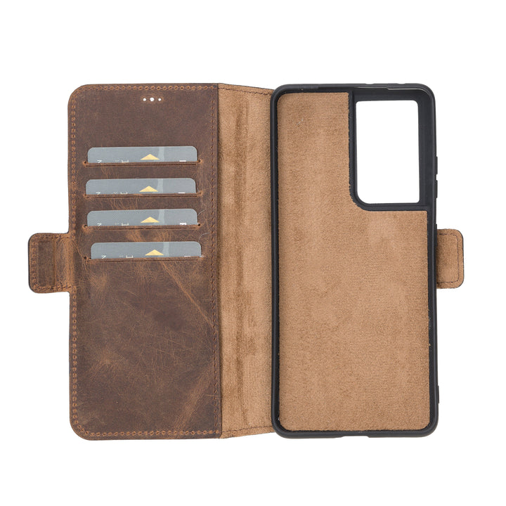 Samsung Galaxy S21 Ultra Flip Cover Handcrafted Full Grain Leather Wallet Case Bayelon