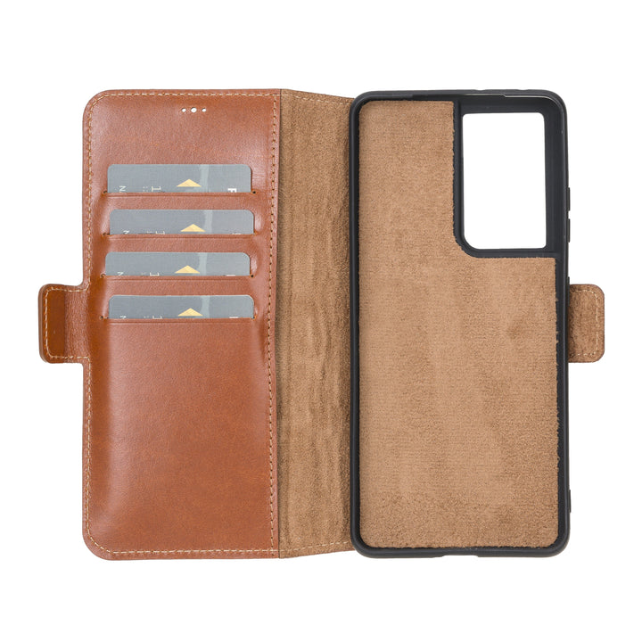 Samsung Galaxy S21 Ultra Flip Cover Handcrafted Full Grain Leather Wallet Case Bayelon