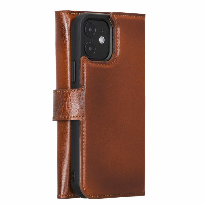 Trifold Full Grain Leather Wallet Case for iPhone 12 and iPhone 12 Pro Bayelon