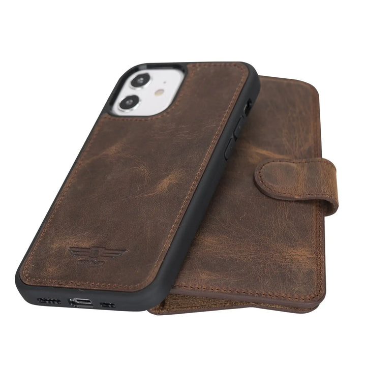 iPhone 12 / 12 Pro 6.1" Leather Detachable Magnetic Wallet Case