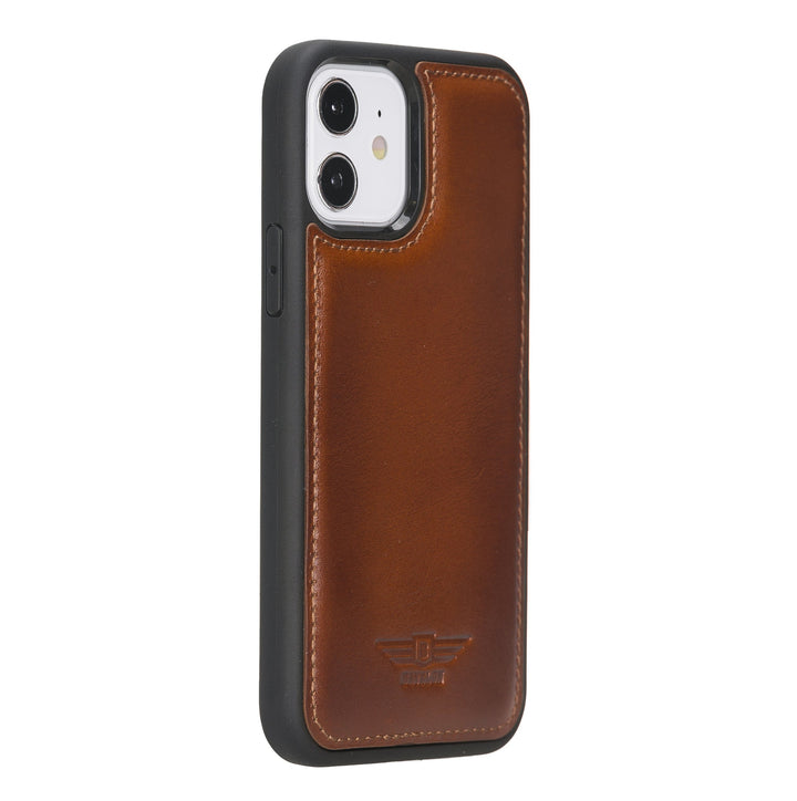 iPhone 12 - 12 Pro 6.1" Handcrafted Full Grain Leather Flexible Snap-on Back Cover Case Bayelon
