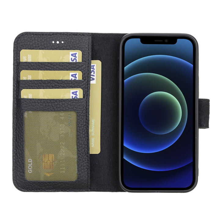 iPhone 12 Mini 5.4" Leather Magnetic Detachable Wallet Case
