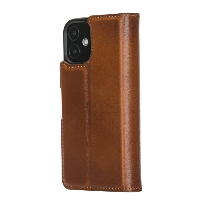 iPhone 12 Mini 5.4" Full Grain Leather Magnetic Detachable Handcrafted Wallet Case Bayelon