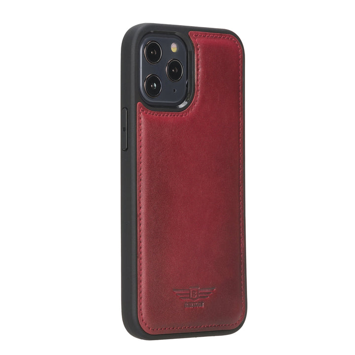 iPhone 12 Pro Max 6.7" Handcrafted Full Grain Leather Flexible Snap-on Back Cover Case Bayelon