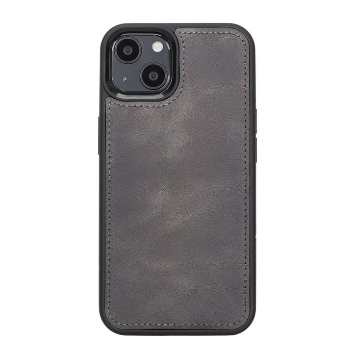 Personalized iPhone 13 Compatible Detachable Full Grain Leather Wallet Case with Kickstand Feature Bayelon