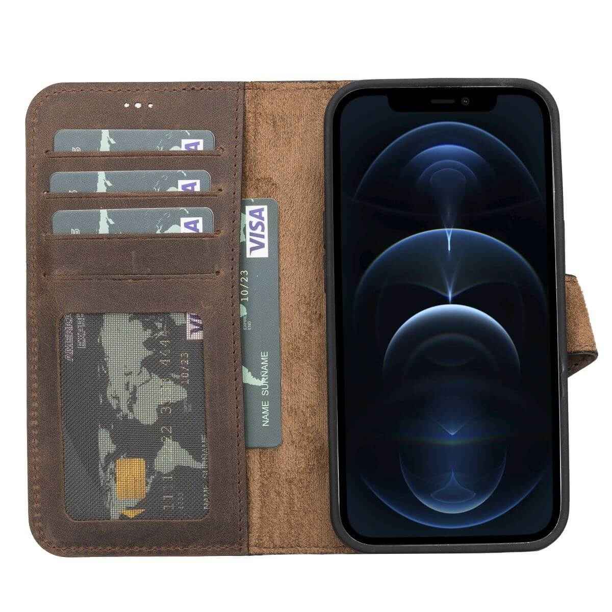 Bayelon iPhone 13 Pro Leather Wallet Case with Kickstand