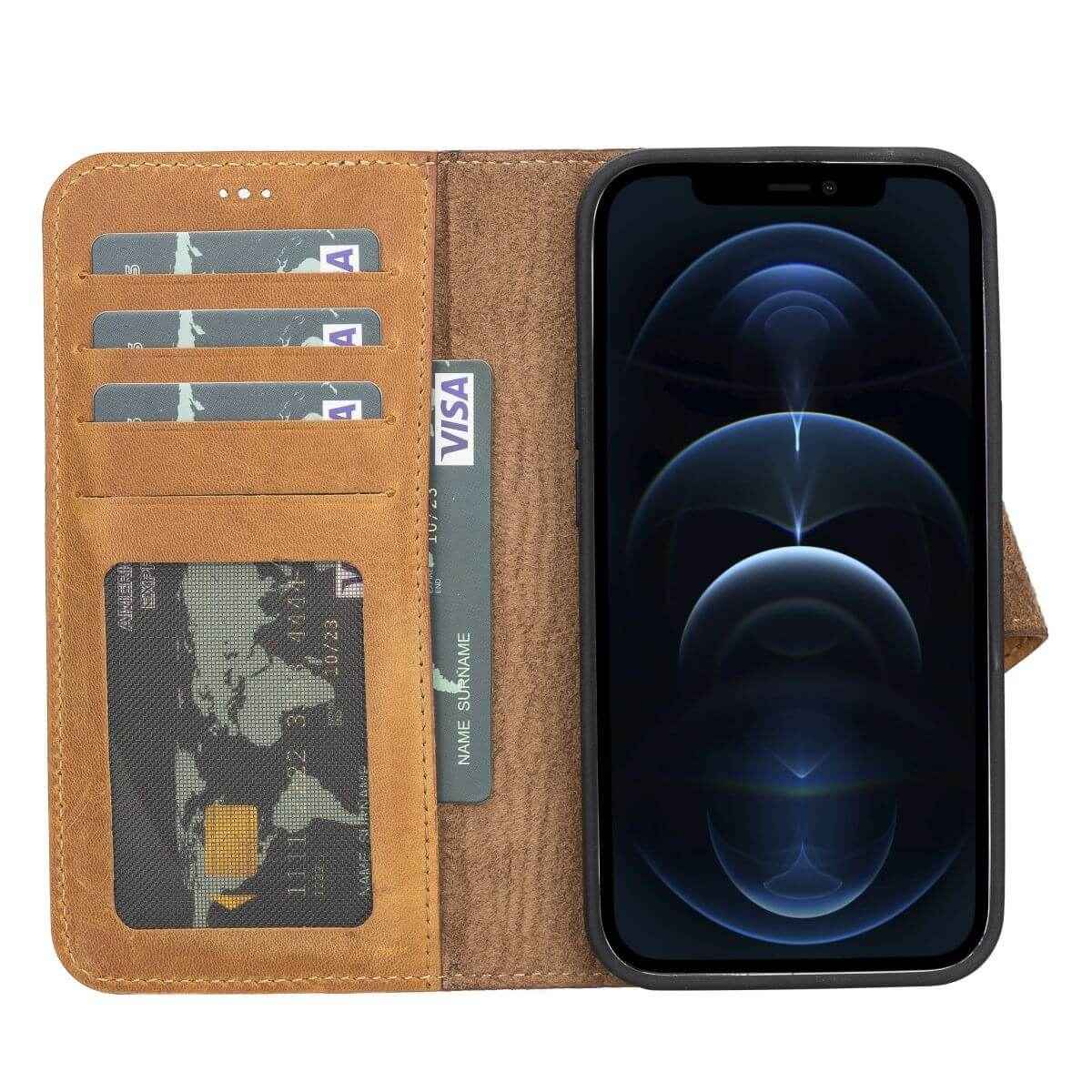 Bayelon iPhone 13 Pro Leather Wallet Case with Kickstand